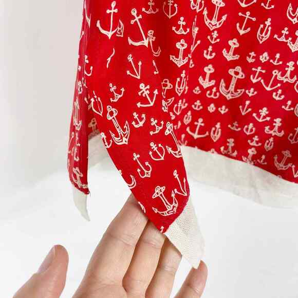 Sea New York Silk Top Red Anchor Print Cami Nautical Mesh Tank Sleeveless Sz XS - Picture 4 of 8